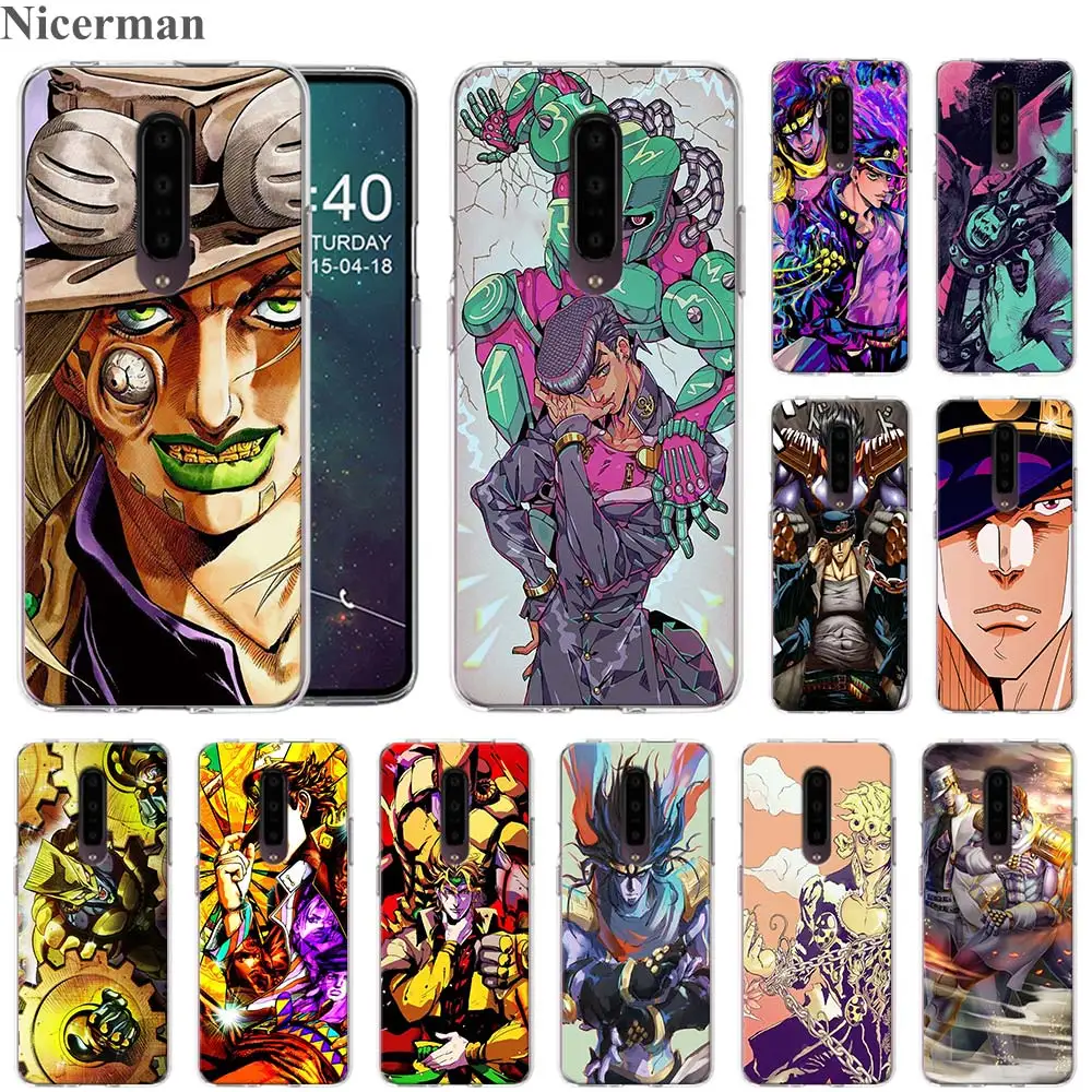 

Luxury Soft Silicone Cover for Oneplus 7 7 Pro 6 6T ShockProof Case JoJo's Bizarre Adventure JoJo Shell Transparent TPU Capa