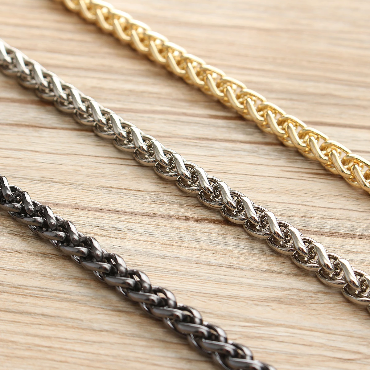 100cm Chain Bag Straps Metal DIY Strap Bag Parts Stainless Steel Crossbody Bag Replacement Long Belts Bands Gold Silver black