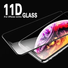 11D закругленные края полное покрытие экрана протектор стекло на iPhone X XS Max XR экран протектор для iPhone 7 6 6s 8 Plus стекло