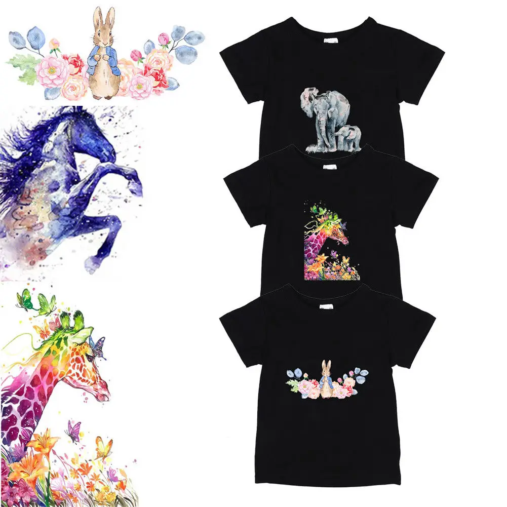 

Animals Clothes Patches Heat Transfers Stickers Iron-on Patch DIY Handmade Decoration Appliques for Jeans Coats T-shirts