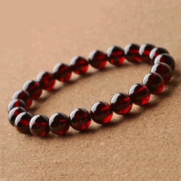 

100% Natural AA Grade Garnet Bracelet Men Women,Charming 8~9mm Wine Red Bead Bracelets for Women Men Jewelry Brazaletes Pulseras