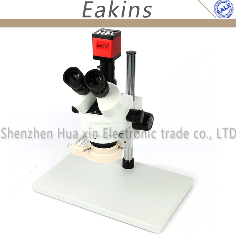 Eakins Simul focal 7 45X Trinocular Stereo Zoom Microscope HDMI VGA 13MP Microscope Camera 56pcs