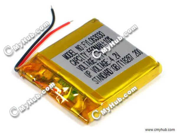 3.7V 063030P 603030P GB/ T18287.200 FYL063030 6x30x30mm (HxWxL) Lipo Lithium Polymer Rechargeable Battery |
