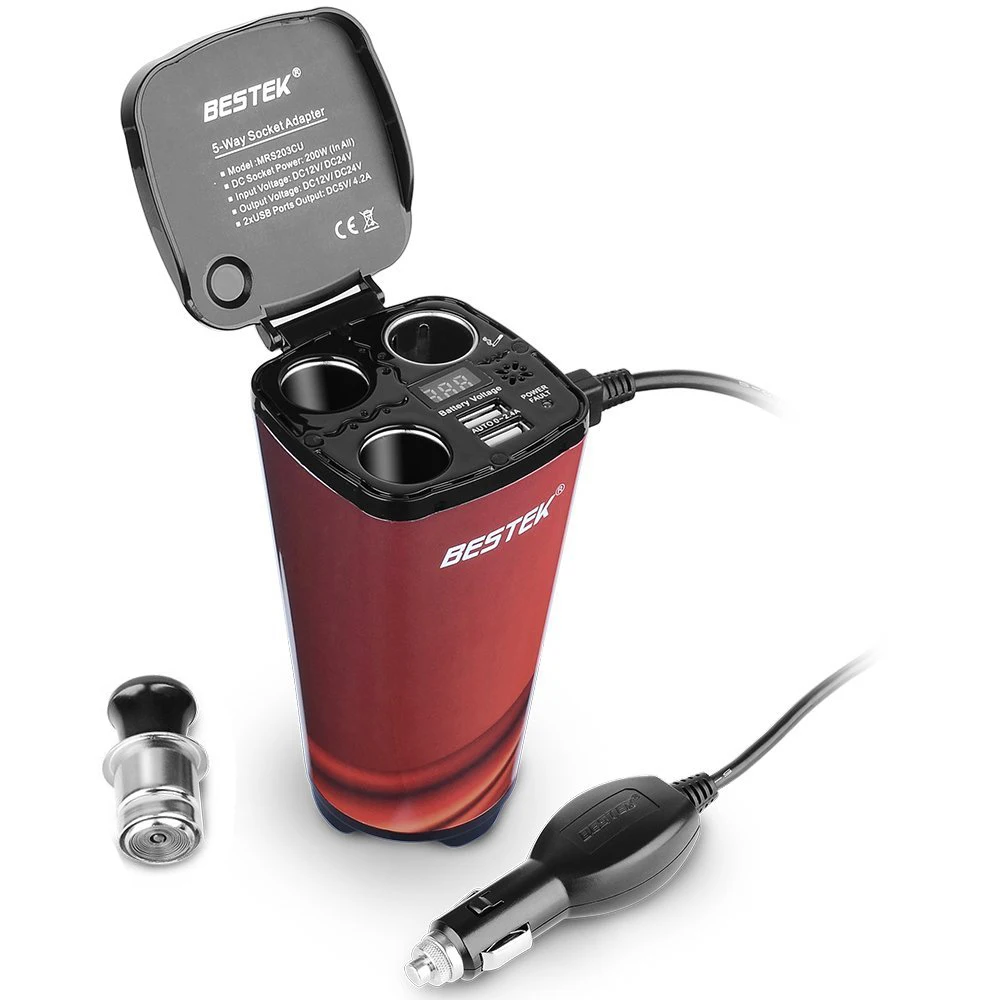 Buy BESTEK 12V/24V Cigarette Lighter Adapter With USB