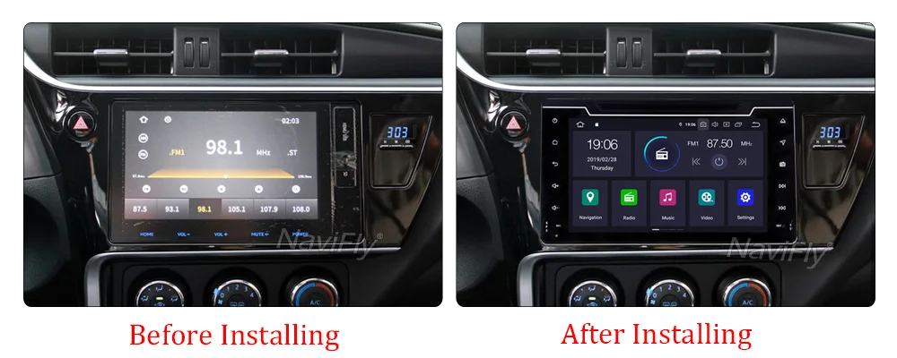 Clearance NaviFly PX30 Auto radio gps navigation For Toyota Corolla Auris Fortuner Estima vios Innova 2016 2017 2018 Android 9.0 Car dvd 3