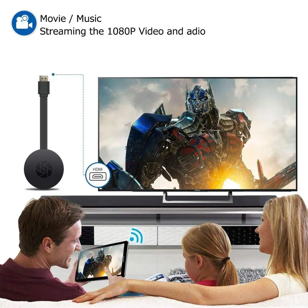 Hessy 1080P HD TV Stick Беспроводной Wi Fi дисплей Dongle приемник Airplay медиа стример адаптер