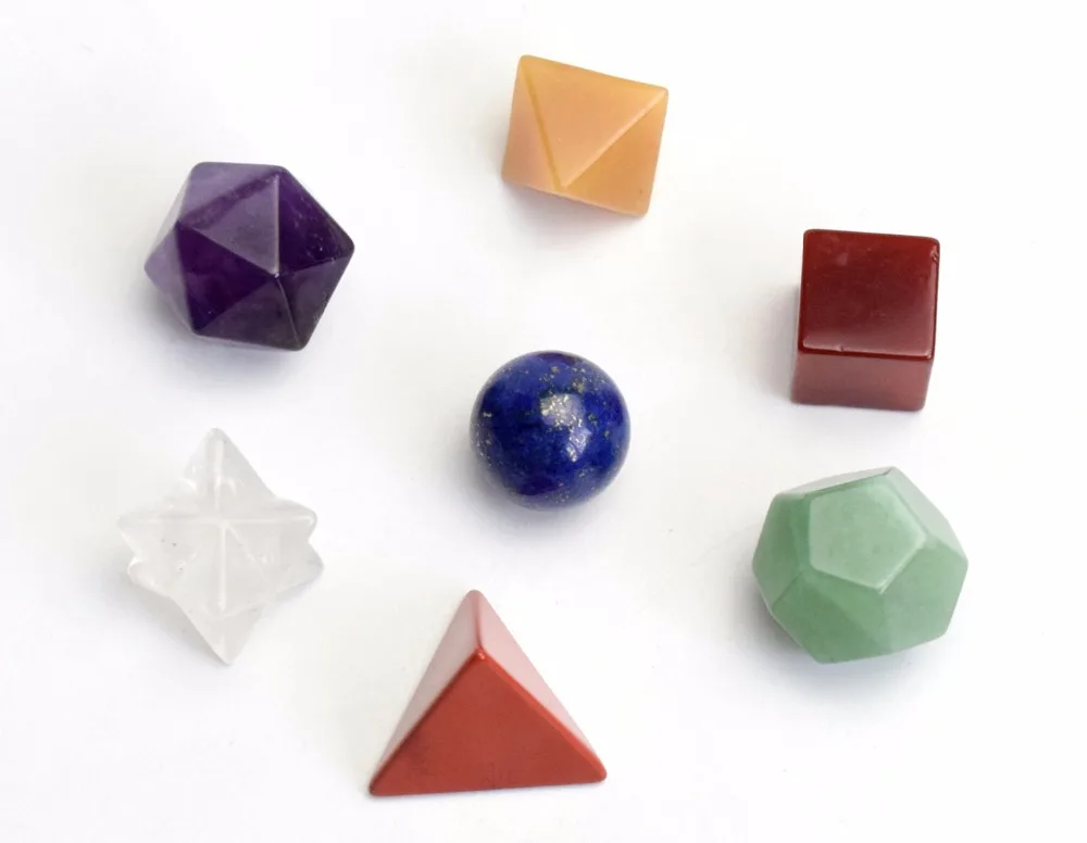 Jovivi 7 Chakra Crystal Platonic Solids Geometry Set w/Merkaba Star Meditation Crystal Healing Grids Decoration Jovivi 7 Chakra Crystal Platonic Solids Geometry Set w/Merkaba Star Meditation Crystal Healing Grids Decoration
