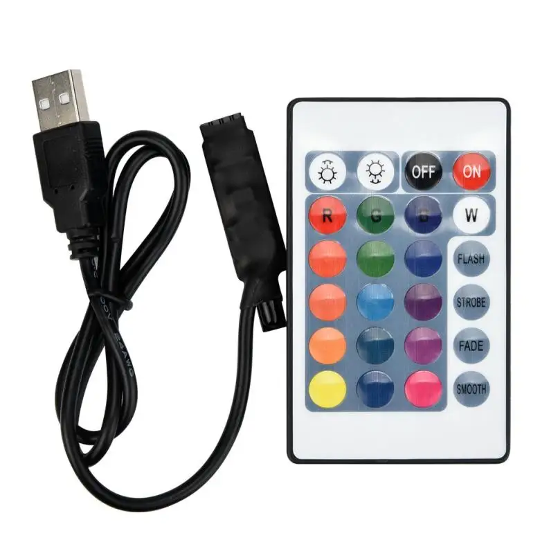 50-200 см USB Светодиодная лента светильник ТВ Задняя лампа 5050RGB изменение цвета+ пульт дистанционного управления
