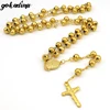 Gokadima 8mm,Christmas Religious Jewelry Catholic, Stainless Steel Necklace Cross for Men Beads Rosary Necklace WRN03 ► Photo 2/5