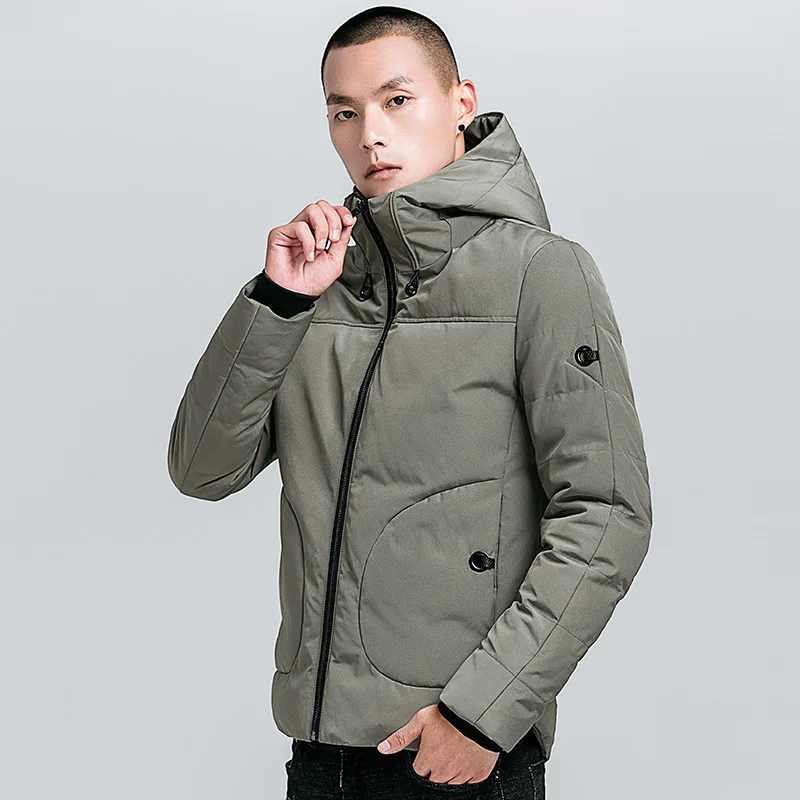 Прямая, мужские зимние куртки и пальто, повседневные мужские парки с хлопковой подкладкой, пальто NXP24 - Цвет: Армейский зеленый