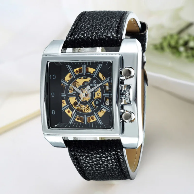 Automatic mechanical watch fashion square super large men's watch Automatic mechanical watch fashion square super large men's watch