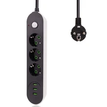 Новый умный USB блок питания розетка ЕС штекер 3 розетки 3 порта USB зарядное устройство-2 м/1,4 м шнур питания настенное зарядное устройство адаптер для телефона дома