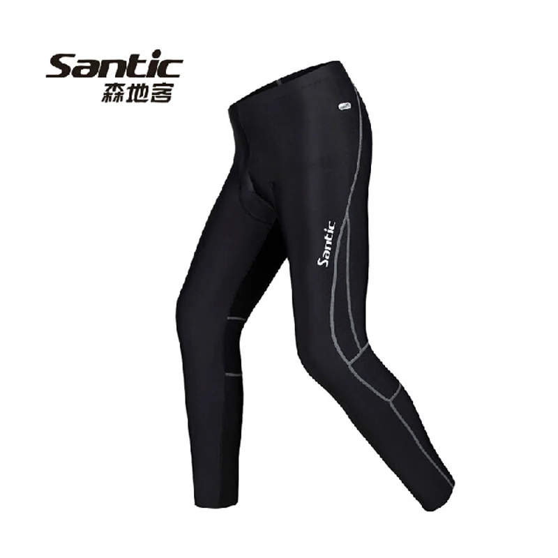 

Santic Cycling Pants Men Long Pants Cycling Bike Riding Cycling Pants Mens Padded Gel Black Pants Spring Autumn Cycling Trouser