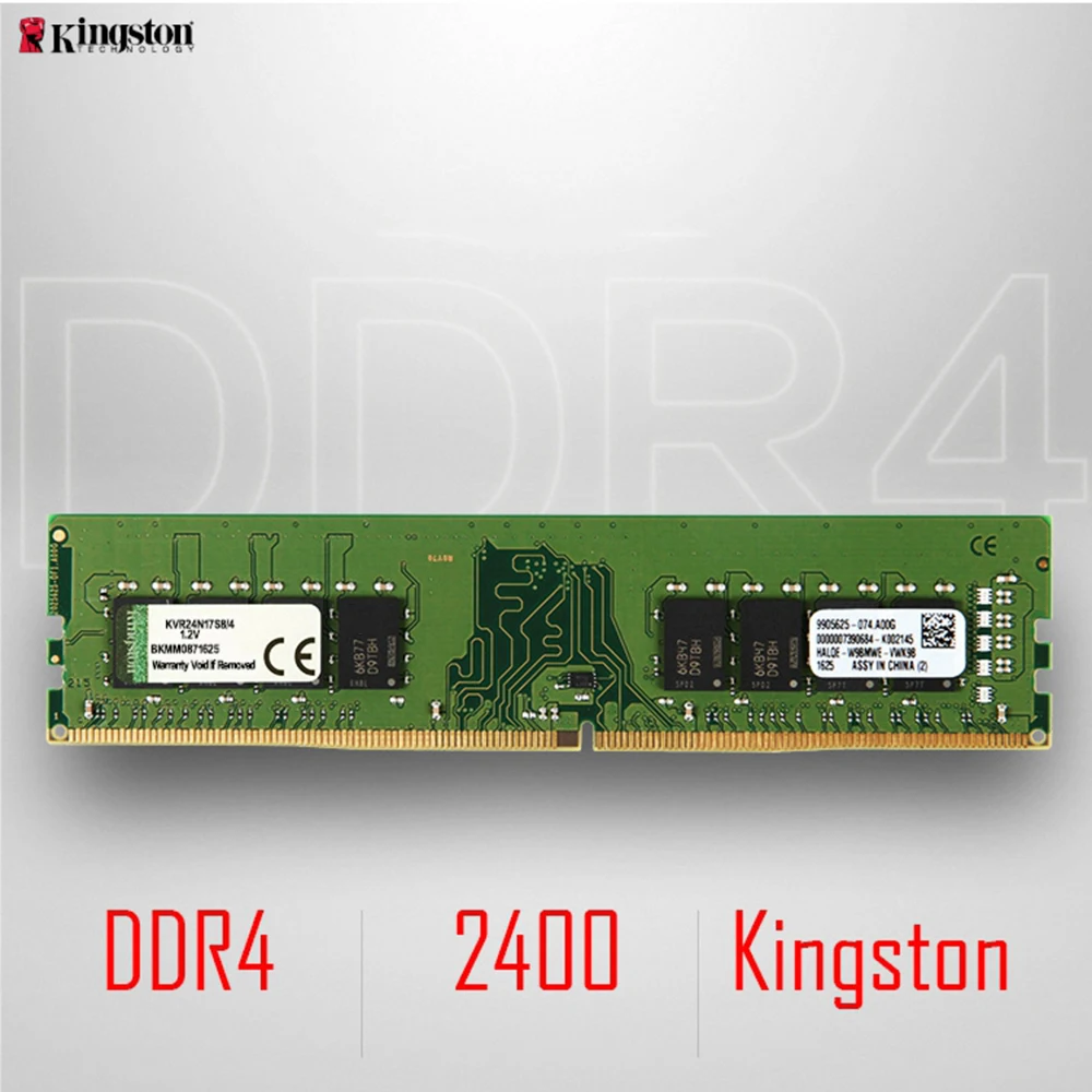 Kingston DDR4 8GB 4GB 2400Mhz Memory RAM Desktop Memory Sticks 1.2V SDRAM Module DDR 4 288Pin CL17 8 GB For Desktop KVR24N17S8/4 kingston laptop memory 4gb 8gb cl17 ddr4 2400mhz compatible 2133 288 pin udimm 1 2v notebook ram