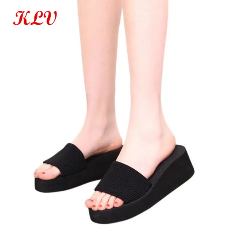 

2017 Flip Flops Women New Summer Fashion Shoes Sandal Wedge Slippers Female Home Soft Slides Girls Casual Beach Muffin Slippers