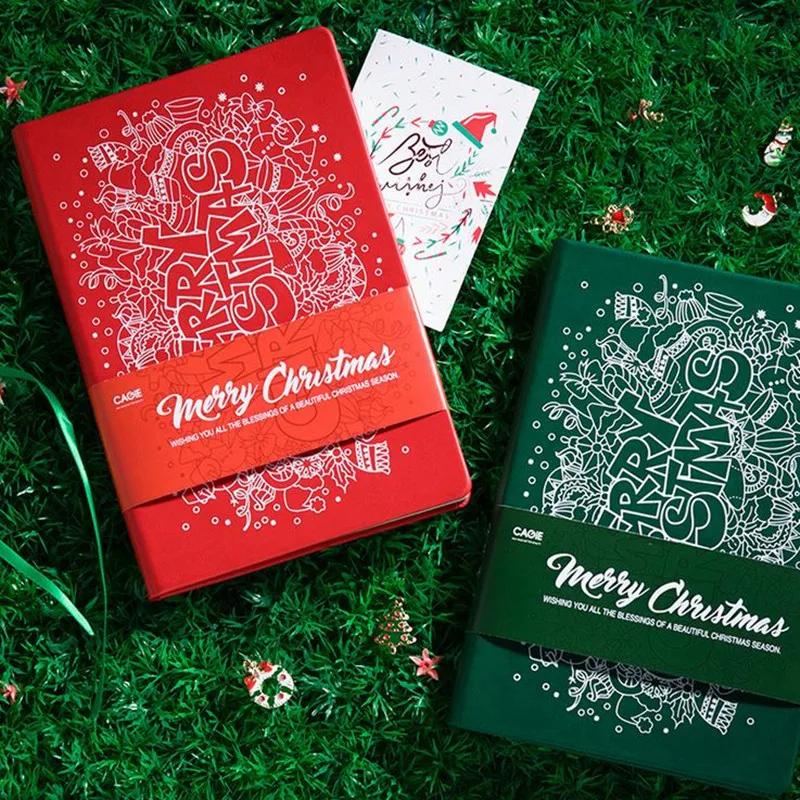 

Coloffice 1PC Christma Creative A5 Handbook Color Pages Diary Notepad For Student Hardcover Vintage Gift Box Limit School Office