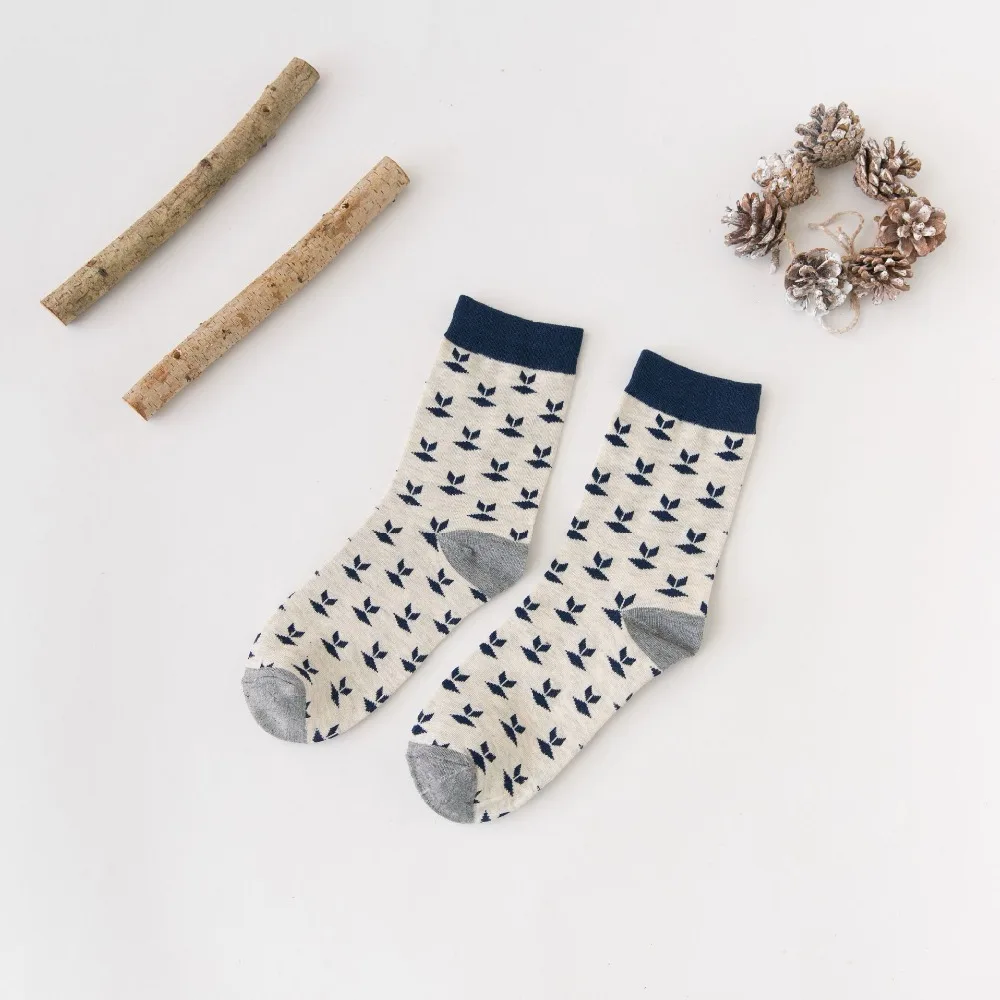 Осень-зима, мужские повседневные хлопковые носки, стандартные деловые мужские носки, носки в британском стиле, в полоску, с квадратным принтом