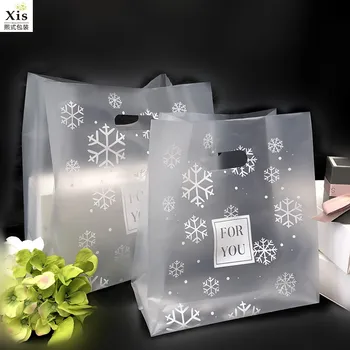 

50pcs Free shipping Snowflake pattern packing bag Baking bread bag Shopping tote Gift wrap plastic bag