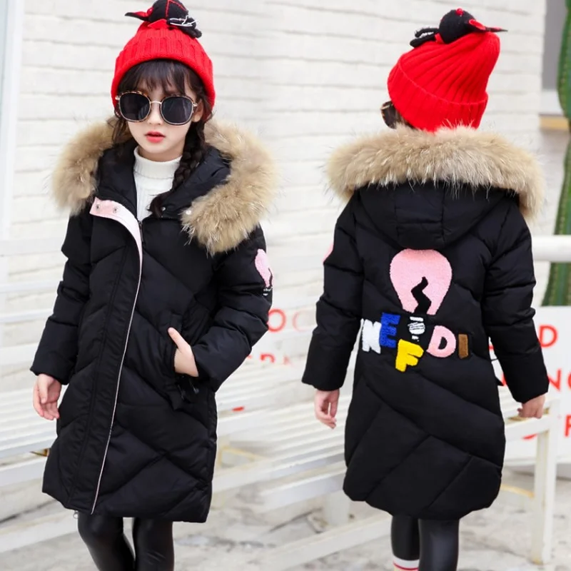 New Girls Long Padded Jacket Children Winter Coat Kids Warm Thickening Hooded Fur Collar Down Cotton Coats for Teenage Outwear New Girls Long Padded Jacket Children Winter Coat Kids Warm Thickening Hooded Fur Collar Down Cotton Coats for Teenage Outwear