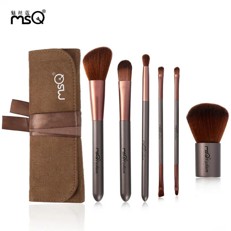 

MSQ 6pcs Makeup brushes Set With Case Kabuki Eyeshadow Eyebrow Brush Maquiagem Cosmetics Synthetic Hair Make Up Brushes Set