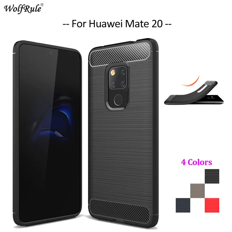 Чехол для телефона из углеродного волокна Huawei Mate 20 чехол мягкого ТПУ задняя