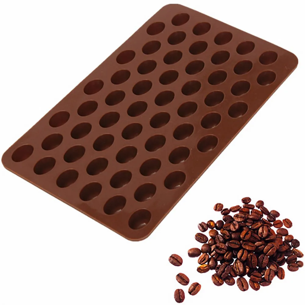 Силиконовая форма для шоколада, кофейных зерен, 55 полости, инструменты для выпечки шоколада, антипригарная силиконовая форма для торта конфета, торта, сладостей, форма#20