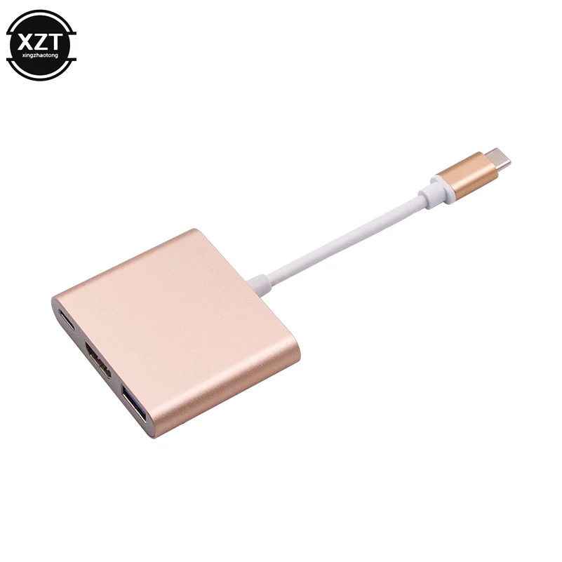 type C к HDMI USB 3,0 зарядный адаптер конвертер USB C многопортовый ключ док-разветвитель адаптер для Macbook Pro Аксессуары - Цвет: Gold