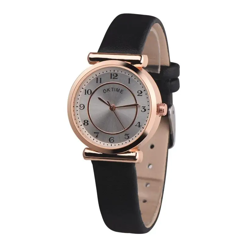 

OKTIME Quartz Wristwatches Watches Women Leather Round Csae Watches Luxury Brand Fashionable Watch Drop 17NOV20