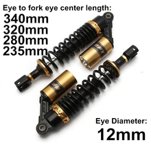 Universal 235mm 280mm 320mm 340mm Motorcycle Air Shock Absorber Rear Suspension Fork Dirt Bike Motor Scooter ATV Quad UTV universal 12 5 320mm motorcycle air shock absorber rear suspension for yamaha motor scooter atv quad black blue silver red