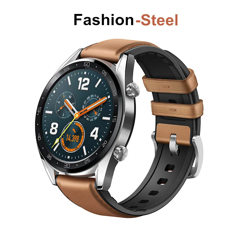 Huawei Watch GT Смарт часы Поддержка gps NFC 14 дней Срок службы батареи 5 атм водонепроницаемый телефонный Звонок трекер сердечного ритма для Android iOS - Цвет: Fashion steel