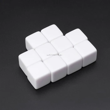 

10pcs 18mm DIY Blank Dice Acrylic Polyhedron Teaching Engraving Write Kid Toys