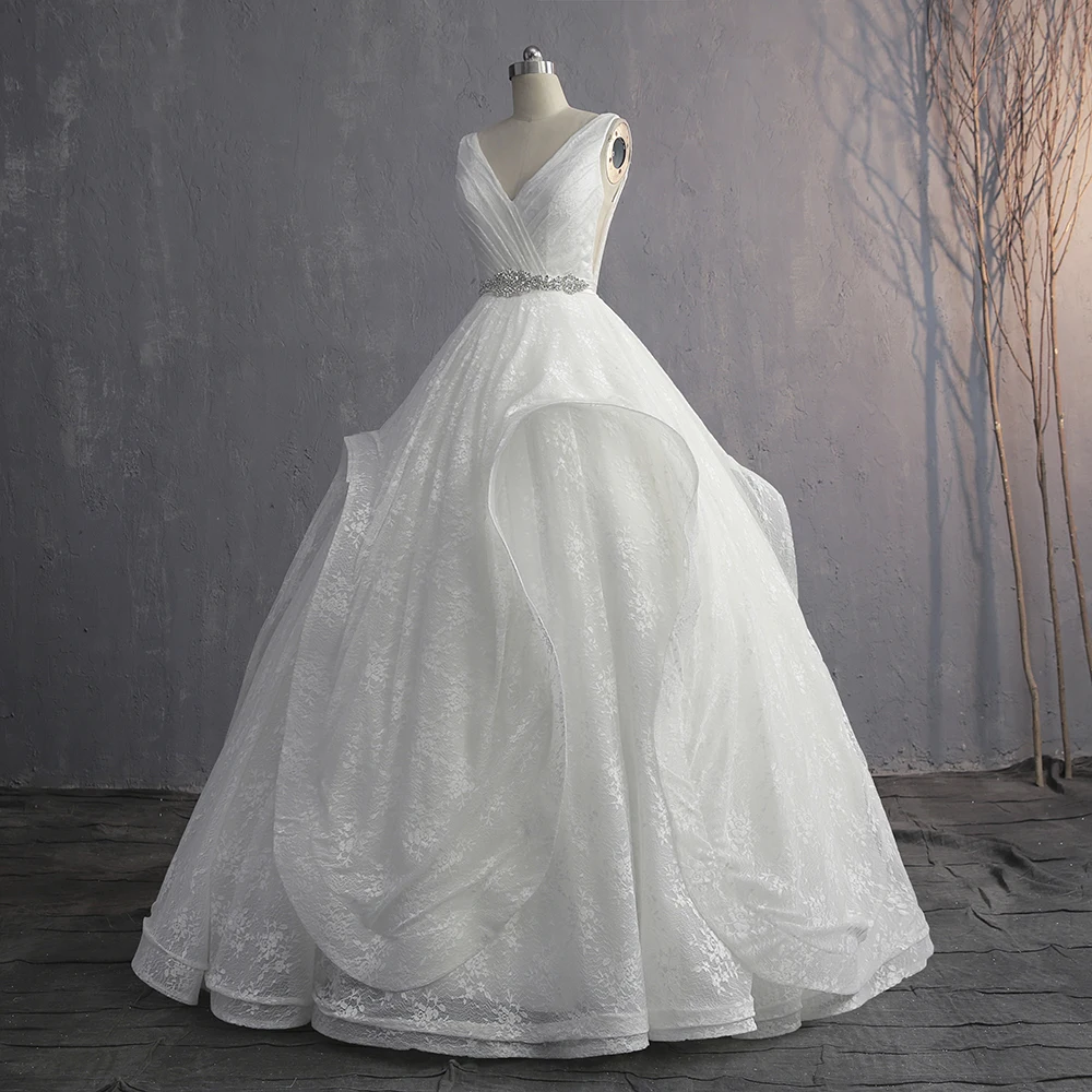 Fansmile Robe De Mariage вечернее платье без спинки кружевные свадебные платья Vestido De Noiva Плюс Размеры Свадебные платья на заказ FSM-607F