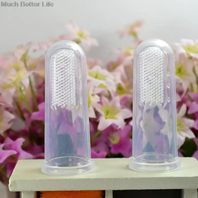 5pcs Clear Silicone Baby Infant Kids Oral Tooth Dental Care Tongue Massage Finger Gum Brush Teether Teething Toothbrush Cleaner