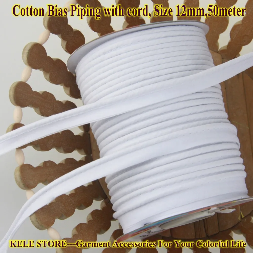 Free shipping Cotton Bias Piping, Piping tape,bias Tape with cord,size