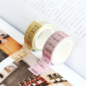 

15mmX7m Weekly Time Line Washi Tape Planner Masking Tape Scrapbooking School Accessories Supplies Stationery