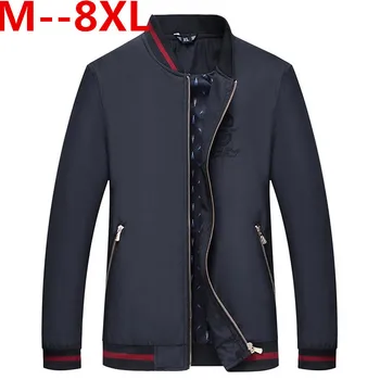 

10XL 8XL 6XL 5XL Spring Autumn Men's Jackets Thin Solid Fashion Coats Male Casual Slim Stand Collar Bomber Jacket Men Overcoat