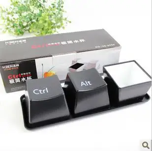 

3Pcs/Set New Design keyboard button Cups Coffee mug key cup Home Decorative cups Gift Creative cups black white Color