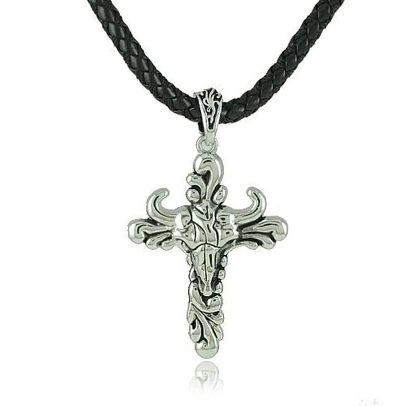 Fashion Religious Jewelry Cross Pendants Necklace Stainless Steel Men's