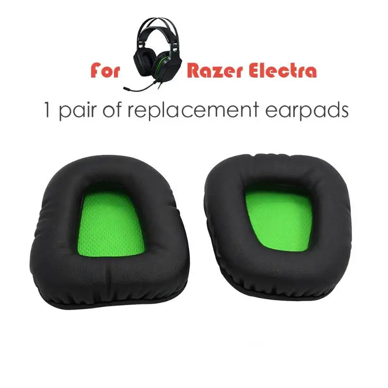 

2pcs Replacement PU Leather Momery Foam Earmuff Earpad Cover for Razer Electra