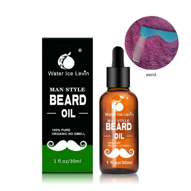 Натуральный Для мужчин Борода Усы роста Кондиционер восстанавливающий борода масло, полезное для здоровья увлажняющий крем масло для бороды с гребень для Для мужчин подарок