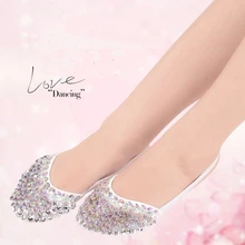 Новое поступление haff-sole обувь для танцы живота с блестками Стразы для балета/латинских танцев/танцев Высокое качество блестящие танцевальные ноги-стринги