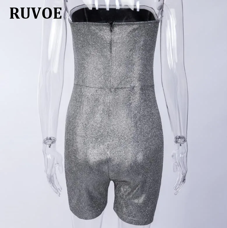 Новое поступление Bodycon ромпрес Для женщин s кожаный комбинезон без бретелек шорты скинни Playsuit Лето Повседневное женский гимнастический
