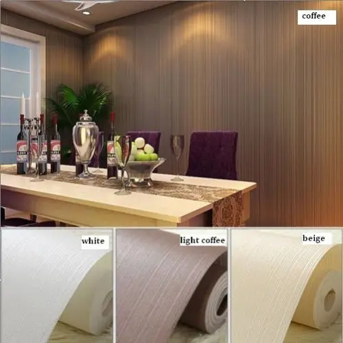 

Q QIHANG Simple Style Flocking Embossed Textured Lines Wallpaper 4 Colors(0.53m*10m=5.3m2)