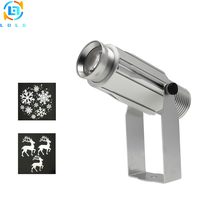 

Waterproof Silver Case 20W LED Gobo Projector IP65Rustproof EU Plug 220V Christmas Images Custom 2000lm Projector Light Outdoor