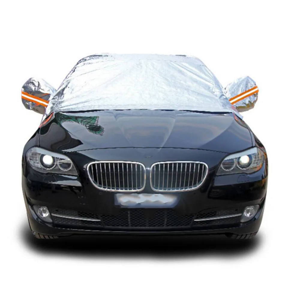 

Multifuctional Car Half Covers Aluminum Portable Snow Prevention Sunshade Dust-proof Cover Heat Insulation Cover for Outdoor