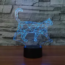Новинка, Лидер продаж, 3D, ходячий Кот, меняемый цвет, светодиодный ночник, 7 цветов, изменение настроения для спальни, детский спальный стол, USB лампа для дома, декоративная