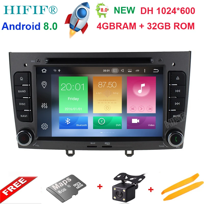 

HIFIF 7" Eight Core Android 8.0 Special Car DVD for Peugeot 308 I (T7) 2008-2011 & 408 2010-2011 with Radio,Bluetooth,RDS,GPS