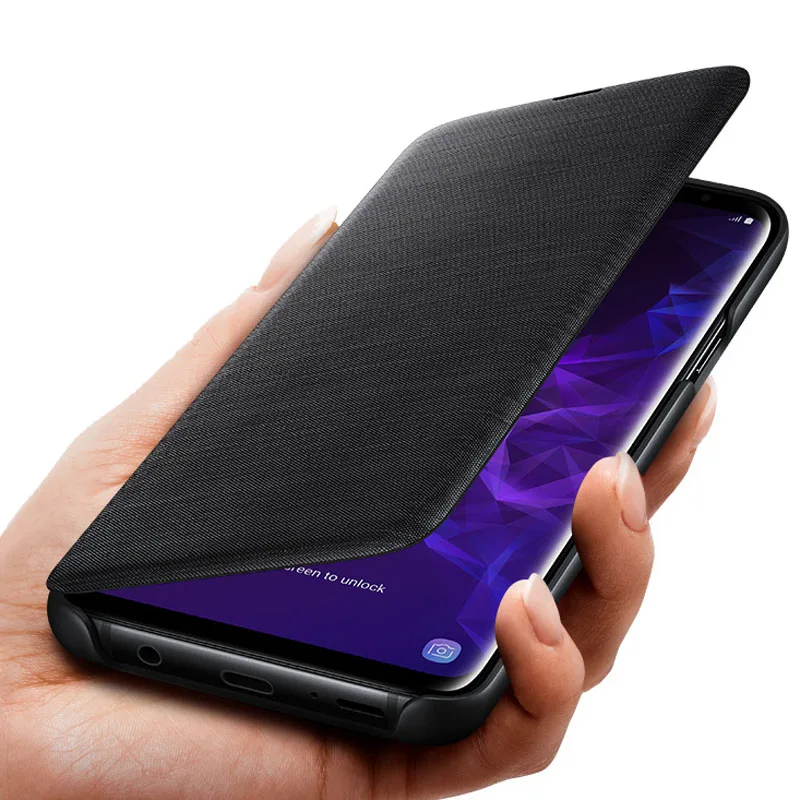 samsung светодиодный чехол Smart Cover чехол для телефона для samsung Galaxy S9 G9600 S9+ S9 Plus G9650 функция сна карман для карт