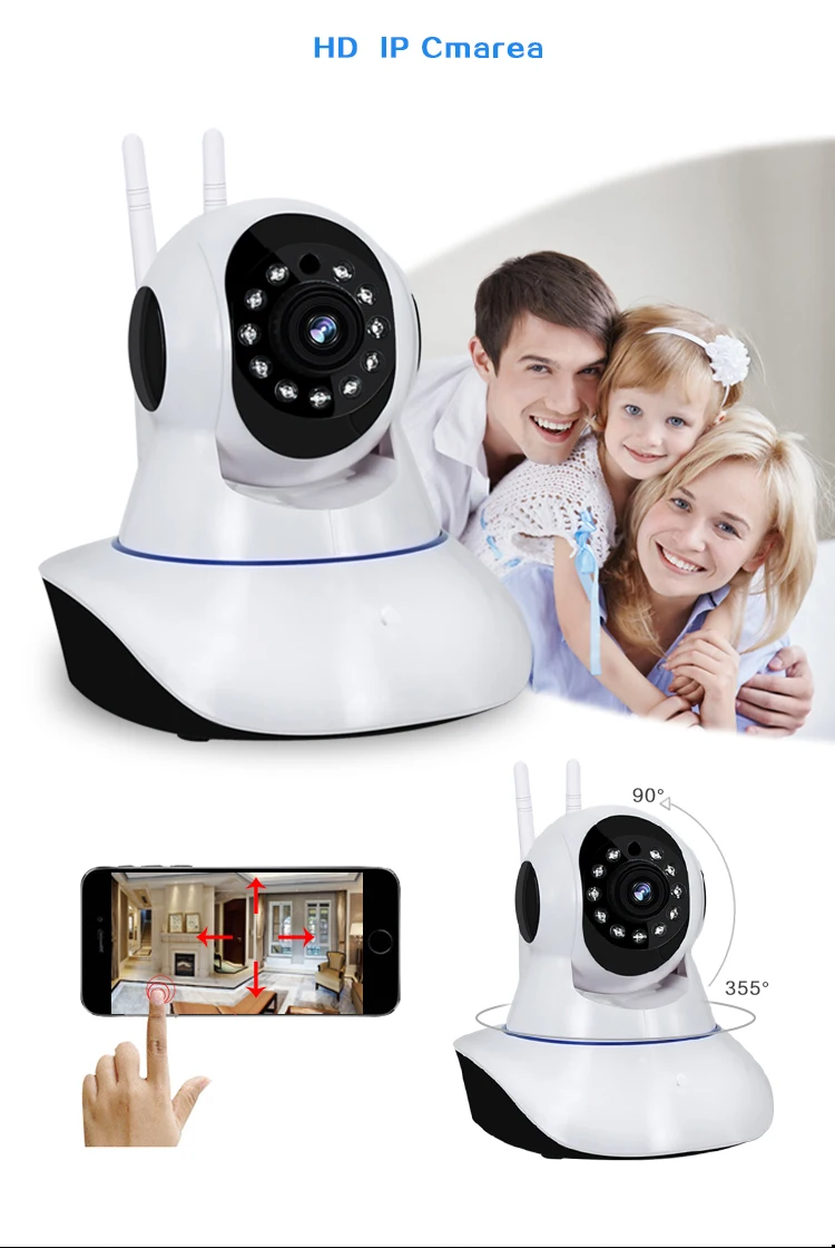SmartYIBA Wifi камера приложение управление 360 градусов рыбий глаз камера IP Детский Монитор умная камера безопасности для дома 32/64 ГБ SD карта TF