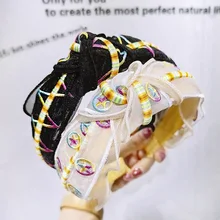 Embroidery Colorful Flower Headbands For Women Yarn Weave Hairbands knot Headband Korea Hair Accessories For Girls Embroidery Colorful Flower Headbands For Women Yarn Weave Hairbands knot Headband Korea Hair Accessories For Girls